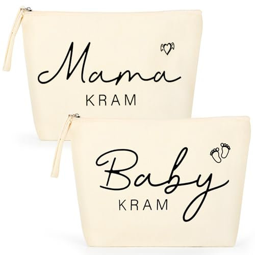 Lemicin 2 Stück Werdende Mama Geschenk Baby Kram Kosmetiktasche Bag Mutter Beutel Geschenk Schwangere für Frische Mama Babyparty Geschenk Geburt Mädchen