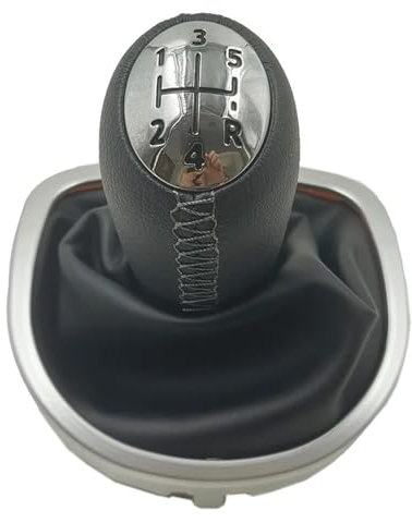 Auto Schaltknauf Schaltknäufe Für Clio 3 III 2005–2012 Manueller Schaltknauf Ledermanschette Kofferraumabdeckung Hebel Griff Stick Manschette Schaltknäufe(Black)