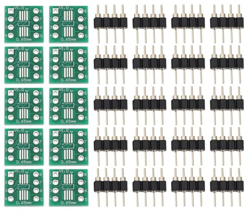 EMSea 10 Stück MSOP8 SOP8 SOIC8 auf DIP8 Konverter-Platine mit 4-poligem Vergoldetem Stift für die Reparatur Elektronischer Geräte Im Labor Heimwerkerindustrie