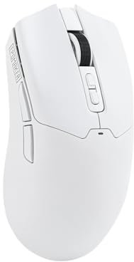 EPOMAKER Click Wireless Gaming Mouse, PAW3950 Optical Sensor, 800 to 42,000 DPI Adjustable, 8K Polling Rate, 500mAh, Lightweight, BT/2.4G/USB, for PC/Mac/Linux (White)