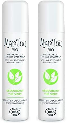 Marilou Bio - Déodorant Spray Thé Vert - Déodorant Bio Sans Alcool de la Gamme Classic - Déodorant pour Homme/Femme au Parfum Subtil et Délicat - Fabriqué en France - 75ml (Lot de 2)