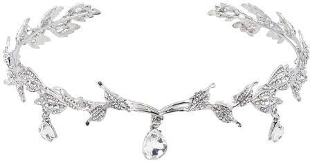 AolKee Elfe Kopfschmuck, Prinzessin Krone, vintage schmuck, Vintage Strass Diadem, Feen Kopfschmuck Damen, Hochzeit Tiara Krone, Festival Kostüm Party Karneval Cosplay Zubehör
