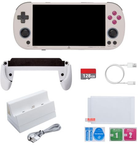 ExploTex TRI Smart Pro Console de jeu portable rétro avec écran IPS 4,96 sans jeux 128 Go