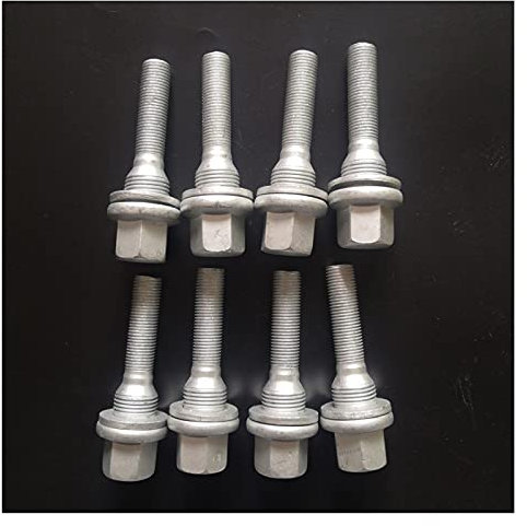 Bulloni per Ruote Auto,Viti per Cerchi Auto M12 X 1,25 Bulloni Lunghi Rotelle Rotelle Bulloni Sedili Piatti Pneumatici Pneumatici Uso adatto per Citroen Peugeot 301 3008 308 406 607(8 PCS)
