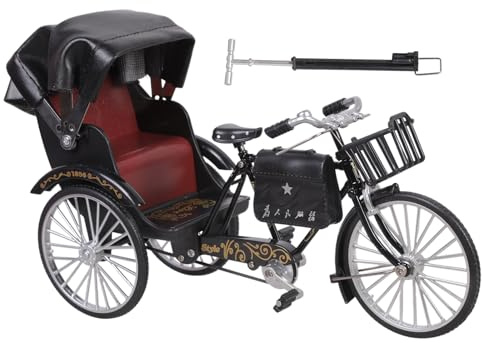 Whltzf Klassische Dreirad Repliken Maßstab 1:10 Handgefertigte Eisen Rikscha Dekorationen Für Wohnzimmer Hobby Geschenk Klassische Dreirädrige Fahrrad Modell Dekoration