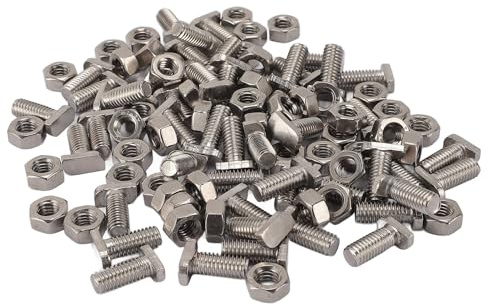 OEBUAFI 50pcs Stainless Steel Greenhouse Bolts Nuts Set, M6X14 Bolts and M6 Hex Nuts, High Hardness Levels, Sturdy Assembly Outdoor Plant Gardening