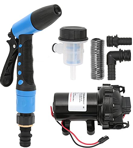 Cryfokt 24V 5.0GPM 70PSI Washdown Pump Kit for Marine Boat Yacht, Anti- Deck Wash Pump for RV with Adjustable Spray Gun