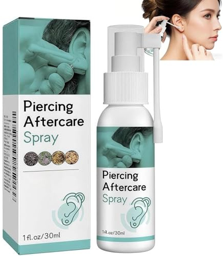 LANEPORD Piercing Cleaning Solution - Sterile Saline Spray For Ear, Nose, Tongue & Navel Aftercare | Soothing Mist For Pain Relief & Cleaning Suitable F-or Women
