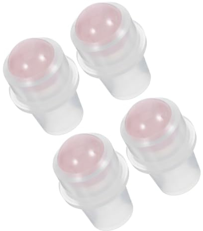 HOODANCOS 4 Stück Kristallsteine Rollkugel für Ätherische Ölroller 10ml mit 16mm Hals Wiederverwendbare und Auslaufsichere Rolle On Ölflaschen Ersatzrollen für Castor Oil Rolle On