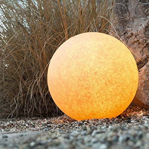 Kugelleuchte Bodenleuchte Leuchtkugel Gartenkugel Mundan inkl. Erdspieß | 500 mm Ø | terracotta | wetterbeständiger Kunststoff | 230V | E27 | IP44 | rund | Außenleuchte | Gartenleuchte | Wegleuchte