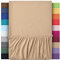 leevitex® Spannbettlaken 90x200cm - 100x200cm | Spannbetttuch Bettlaken | 100% Jersey Baumwolle | Matratzenhöhe bis 25 cm | Öko-tex | Sand/Beige