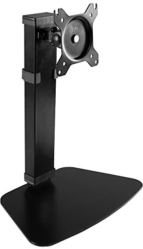 VIVO Pneumatic Free Standing Single Monitor Mount Desk Stand, Tall Height Adjustable Arm for Screens up to 32 inches, Black, STAND-V001V