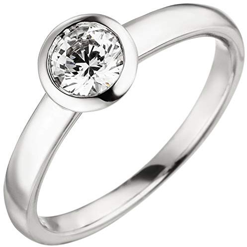Jobo Damen Ring 585 Gold Weißgold 1 Diamant Brillant 0,50 ct. Diamantring Solitär Größe 56