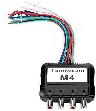 EBTOOLS pour amplificateur car audio plug Autoradio à 4 canaux, Subwoofer stéréo à 4 canaux Convertisseur audio haut-bas avec câble de commande pour amplificateur de puissance