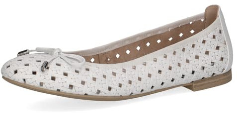 CAPRICE Women's 9-22109-42 Ballerina, White Nappa, 6 UK