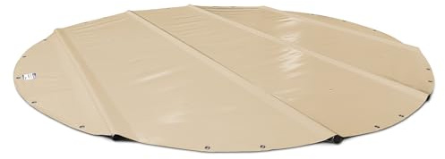 ANKO PLANEN Poolabdeckung, Stangenabdeckung rund - für hohe Sicherheit aus LKW-Plane/PVC-Plane 680g/m² - ohne Stangen (Durchmesser der Plane: 450cm, Beige)
