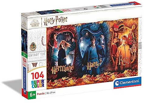 Clementoni 61885 Supercolor Harry Potter – Puzzle 104 Teile ab 6 Jahren, buntes Kinderpuzzle mit besonderer Leuchtkraft & Farbintensität, Geschicklichkeitsspiel für Kinder
