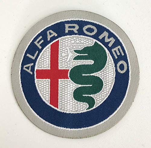 CENTRO RICAMI RICAMIFICIO INDUSTRIALE ITALIANO DAL 1989 Patch-Toppa Microricamata in HD/Jacquard (Alta Definizione) Termoadesiva, Micro Filo, Diametro : Cm.8,5 - Made in Italy