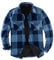 Herrenjacke aus warmem Sherpa-Fleece, kariert, Flanellhemd (komplett mit Sherpa-Fleece gefüttert) blau M