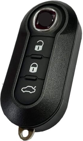 Ricambio Chiave per Telecomando Compatibile per Fiat Grande Punto Evo Panda Bravo Stilo 500 L e Lancia Y Delta Musa abarth Guscio con Lama a 3 Tasti + LOGO chiave fiat Nuova Con tasti bianchi)
