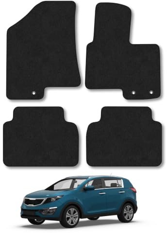 Fits Kia Sportage (2010-2016) Carpet Car Mats | Black Edge Trim Tailored Fit Floor Mats Full Coverage Protection Accessories Easy Clean Anti Slip Made in the UK