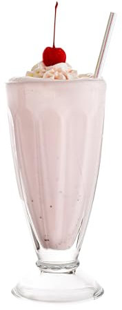 Vikko Eisbecher mit Fuß: 326 ml Retro-Dessertbecher Schale – für Posen, Shakes und Eisbecher – Set mit 12 Eisbechern