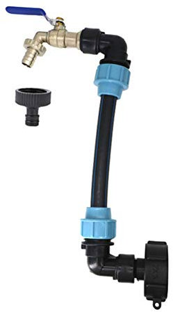 Orange Club IBC Verbindungsset Auslaufhahn, Für IBC Regenwassertanks Regen Fässern und Kanistern (Schwaenhals 3/4 Auslaufhahn)