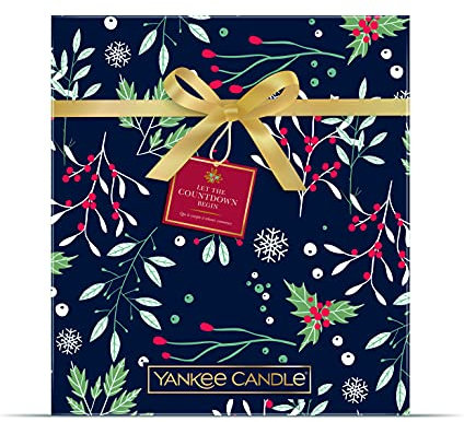 Yankee Candle Calendario dell'Avvento 2021 Libro 12 lumini + 12 candele votive + 1 portacandele votivo