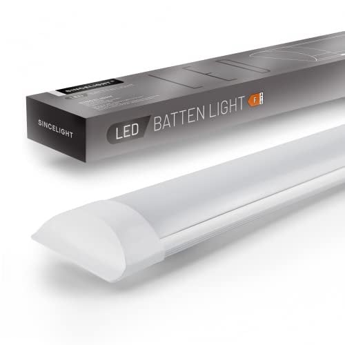 SINCELIGHT 36W LED-Lichtleisten, 4ft(120cm) Integrierte Röhrenlampe, Deckenbeleuchtung oder Wandlampe für Küche, Garage, Werkstatt, Bad, Lager, Büro, Geschäft, Neutralweiß 4000K, 1 Stück