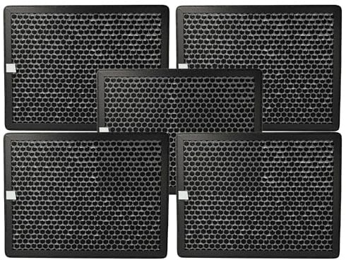 vhbw 5x Aktivkohlefilter kompatibel mit Philips AC3829/10 | AC2889/10, AC2887/10, AC2882/10 Luftreiniger - Luftfilter Schwarz