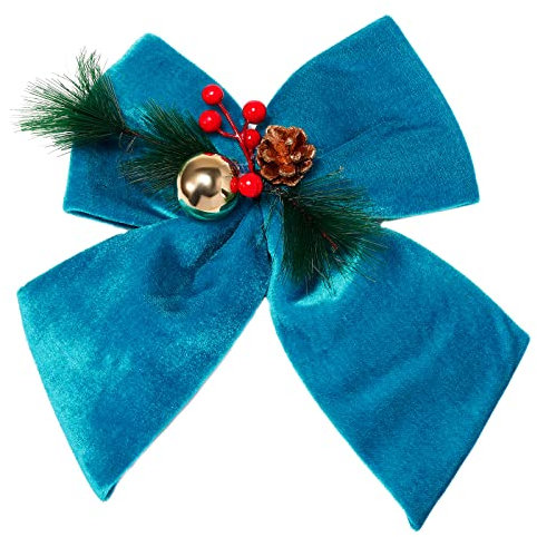 allgala XBW92242 Weihnachtsdekoration Samtschleifen für Kranz, Girlande, Weihnachtsbaum, 2 Stück, 25 x 30 cm, Türkis
