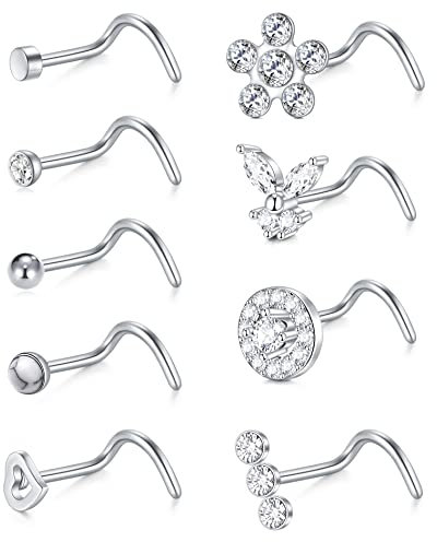 Zolure 18g Nasenstecker Nasenpiercing Nasenring Chirurgenstahl Nasenschraubenringe Diamant Nasen Piercing Schmuck Nase Korkenzieher Mit Cz Top