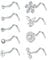 Zolure 18g Nose Stud Nose Rings Stainless Steel Nose Screw Rings Diamond Nose Piercing Jewelry Nose Corkscre with Cz Top