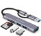 USB C Hub, USB C Adapter 5-in-1 mit 3 USB Ports und SD microSD-Kartenleser, USB Docking Station Kompatibel mit MacBook, Samsung Galaxy, Laptops, Handys und Tablets