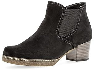 Gabor Damen Chelsea Boots, Frauen Stiefeletten,Wechselfußbett,Moderate Mehrweite (G),Schlupfstiefel,Stiefel,schwarz(S.n/Micro),37.5 EU / 4.5 UK
