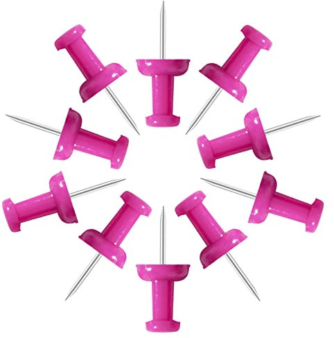 VAPKER Lot de 120 punaises solides rose vif de grande taille, tête en plastique avec pointe en acier pour tableau d'affichage