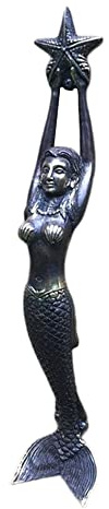 Mermaid Door Handle, Internal Door Handle Resin Mermaid Door Ornament, Gate Handle for Wooden Gates, Door Pull Handle for Sheds Cabinets Gates and Doors