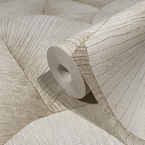marburg Tapete Beige Blätter Floral Wohnzimmer Schlafzimmer Küche Flur Bad 10,05 x 0,53m Made in Germany