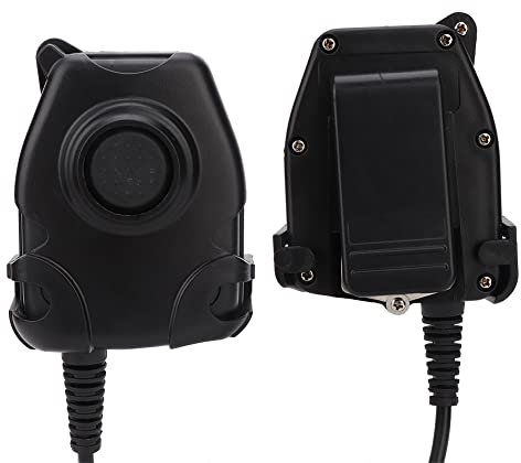 Walkie-Talkie-Kopfhörer-K-Kopf-PTT-Adapter, 360-Grad-Gürtelclip, Wasserdichter, Knopfaktivierter PTT, Geeignet für Z-Tactical-Headset, Hochwertiges ABS-Material, Kompatibel mit