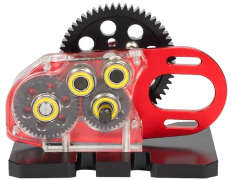 JOYSOG SCX10 LCG 2 Low Transmission 30% Overdrive Getriebe mit Rutschfester Schale für 1/10 Axial SCX10 III II TRX4 RC Crawler Auto Upgrade Teile (Rot)