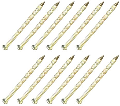 METALLIXITY Clôture Pont Clous (40mmx2mm) 150pcs, Carbone Acier Zinc Plaqué Spirale Tige Pont Clou - pour Maison Réparation, Mur, Sol