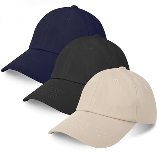 Utensilsto 3 Stücke Baseball Kappe für Damen und Herren Baseball Cap, Verstellbar Baumwolle Schachtelhalm Kappe Sports, Unisex Outdoor Basecap Pferdeschwanz Damen Hip hop Cap