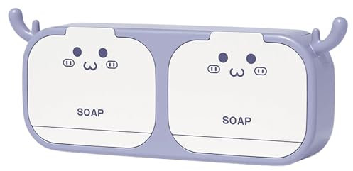 Jabonera Baño Doble, Jabonera Ducha, Jaboneras para Pastillas de Jabón, Organizador de Ducha con Ventosa, Jabonera De Baño Pared, Jabonera Infantil para Niños