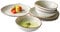 Kadum Potosi 8-teiliges Geschirrset für 4 Personen | Speiseteller Keramikteller hochwertige Keramik Bowls Saladbowls | 4x Frühstücksteller Ø 21,0 cm & 4x Salatbowl Ø 15,0 cm (Grau)