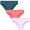 Superweicher, bequemer, geruchloser Bikini-Slip aus Merinowolle, Blaugrün, Flieder, Wildrose, 3er-Pack, L