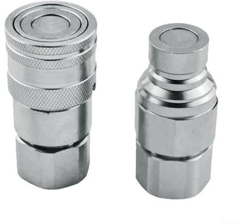 Hydraulische Schnellkupplung, Edelstahl-Hydraulikkupplung mit Ventil, weiße Zinkbehandlung