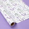 JarThenaAMCS Lavendel-Geschenkpapier – Mini-Rolle – 43 cm x 100 cm, Aquarell-Geschenkpapier, violette Blume, doppelseitig, Bastelpapier für Hochzeit, Geburtstag, Brautparty