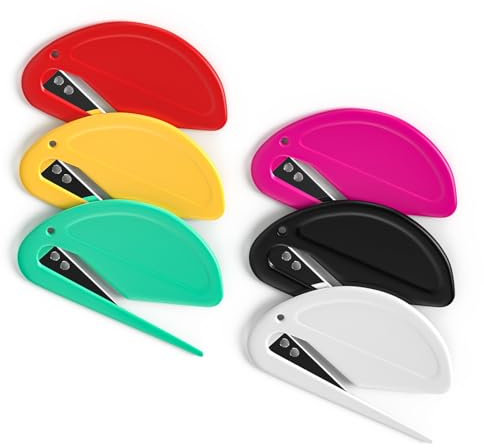 Tiergrade 6 Stück Brieföffner, Safe Envelope Mail Slitter mit Rasierer, Box Package Opener Papierschneidemaschine, ideal für Home Office