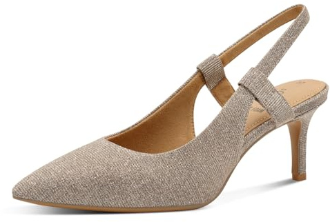 s.Oliver Damen Slingpumps mit Stilettoabsatz Spitz, Gold (Champagne Glit), 41 EU