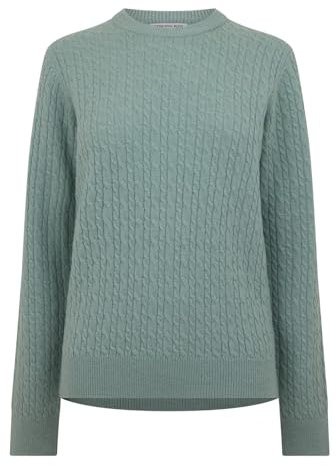 Jack Wills Womens Tinsbury Merino Wool Blend Cable Knit Sweater Iceberg Green M